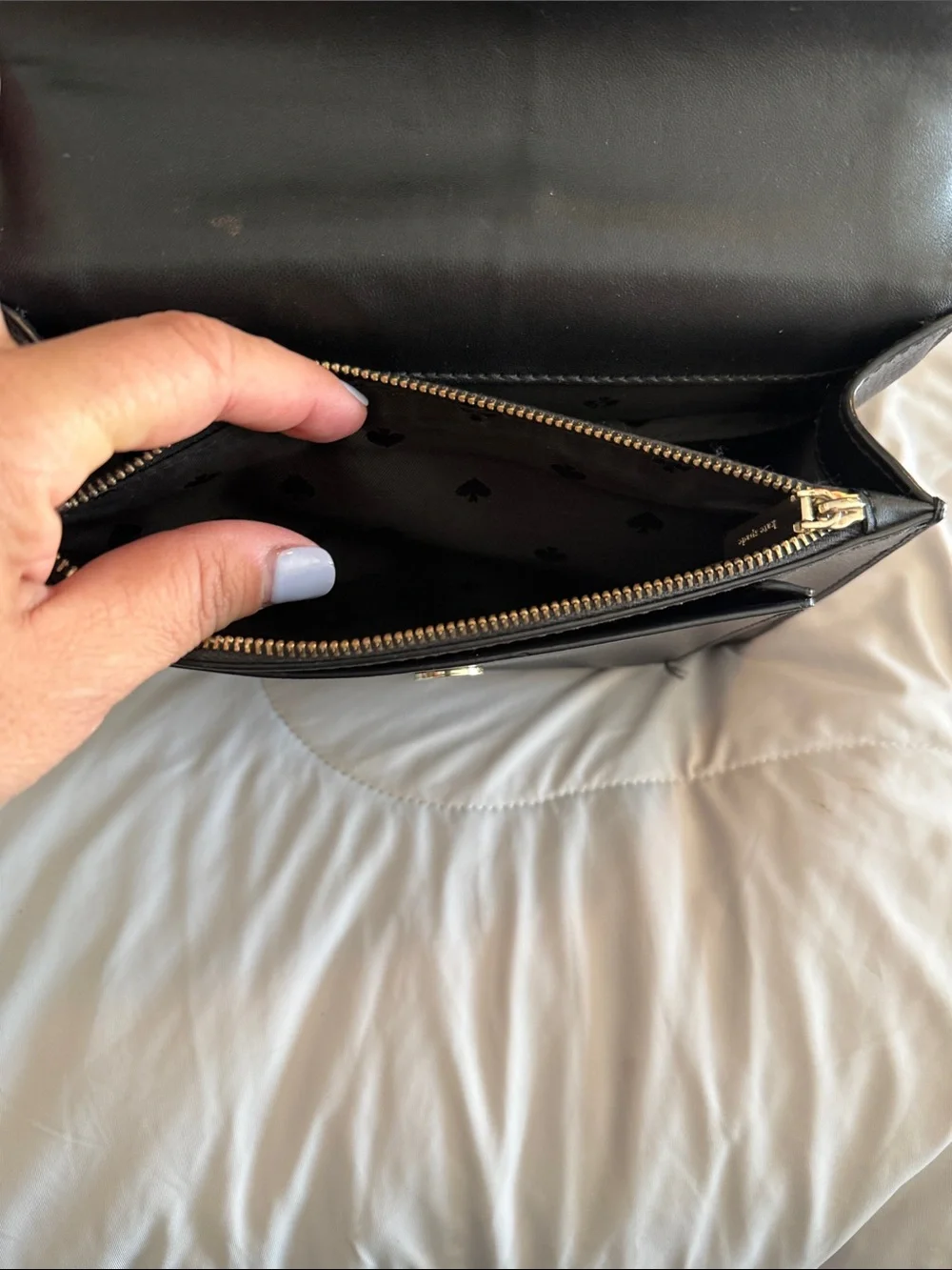 kate spade Black Leather Chain-Strap Crossbody